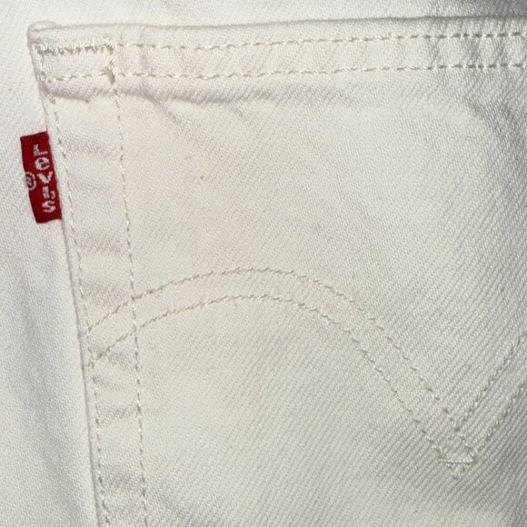 Levis 501 Jeans Unisex W31 L30 White Cotton Tie-Dye Button Fly Straight Fit - Picture 5 of 11